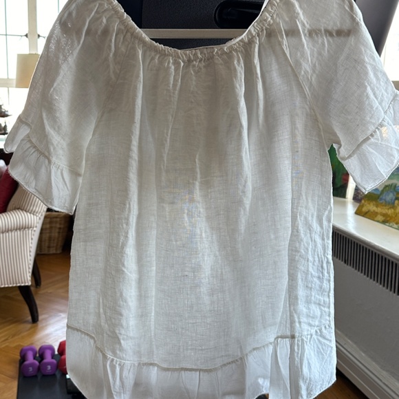 NEW With Tags Terzo Millennio Italian Linen White Blouse Sz Large - Picture 3 of 8